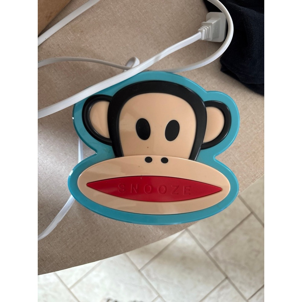 Paul Frank Julius Monkey Snooze Alarm Clock AM FM Radio Blue White PF250